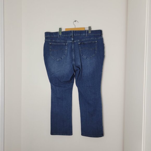 Lee Plus Women's Blue Cotton Mid Rise Slim Fit Stright Leg Denim Jeans Size 22W - Picture 3 of 16